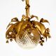 1970s gold-plated metal pendant lamp with a glass sphere by Hans Kögl