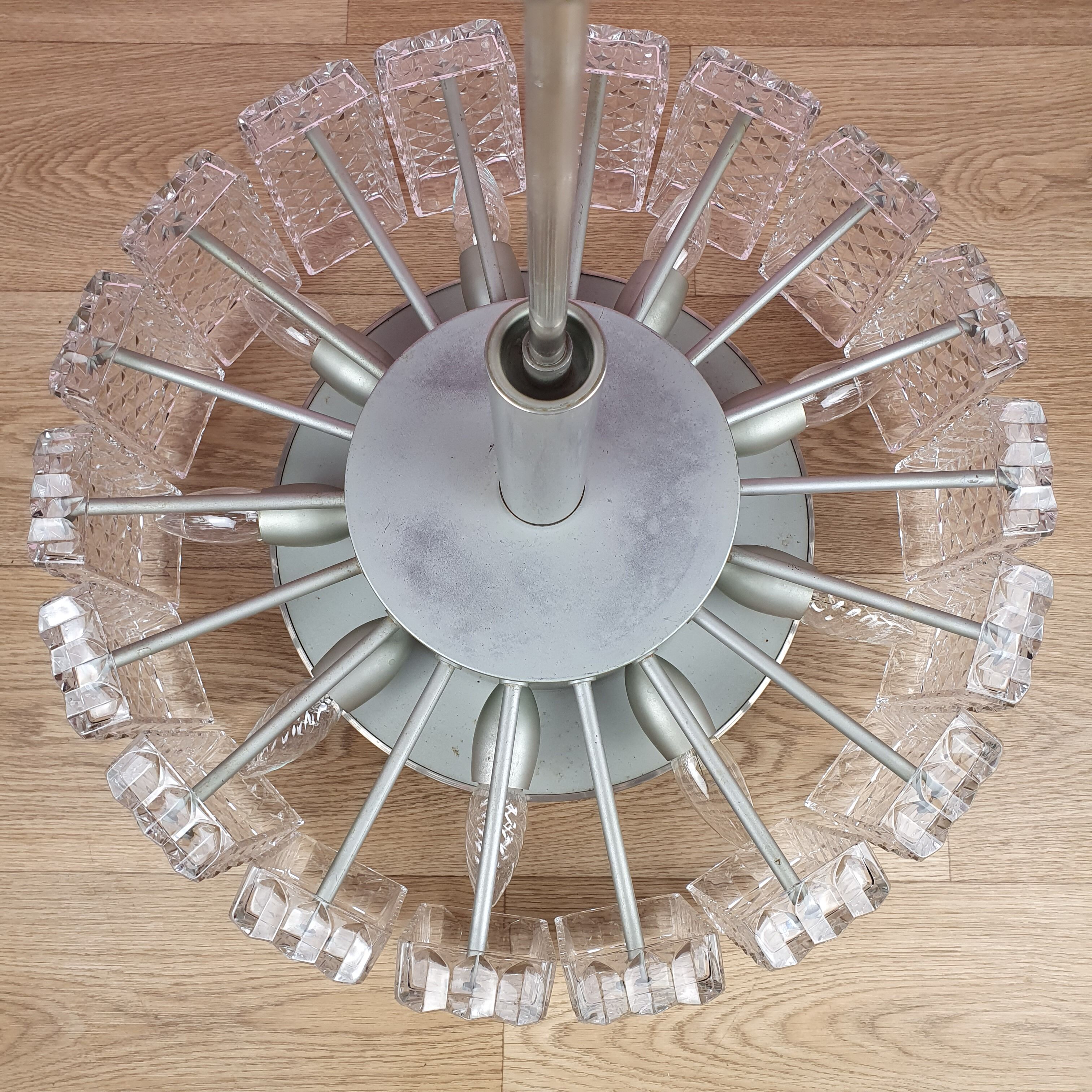 Lustre en verre de cristal, Allemagne, années 1960