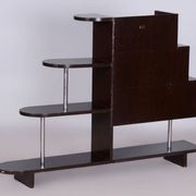 Art Deco Étagère in Oak & Chromed Steel, 1930s