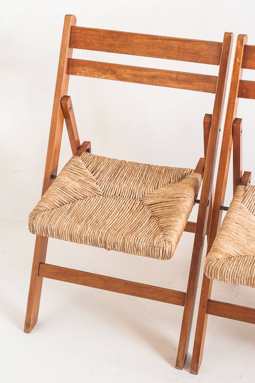 Vintage Silvio Coppola / Fratelli Montina table + chairs. Italy, 1970s