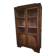 Vitrine française vintage en hêtre, bibliothèque à porte vitrée, meuble Art déco, vers 1930–1950
