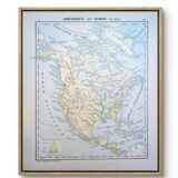 North America. Geographical map printed in 1900.