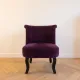 Pair of classic style crapaud armchairs in grey velvet.