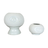 Set of 2 original porcelain op art vase made by royal bavaria kpm germany, 1970s