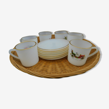 6 arcopal espresso cups & 6 saucers