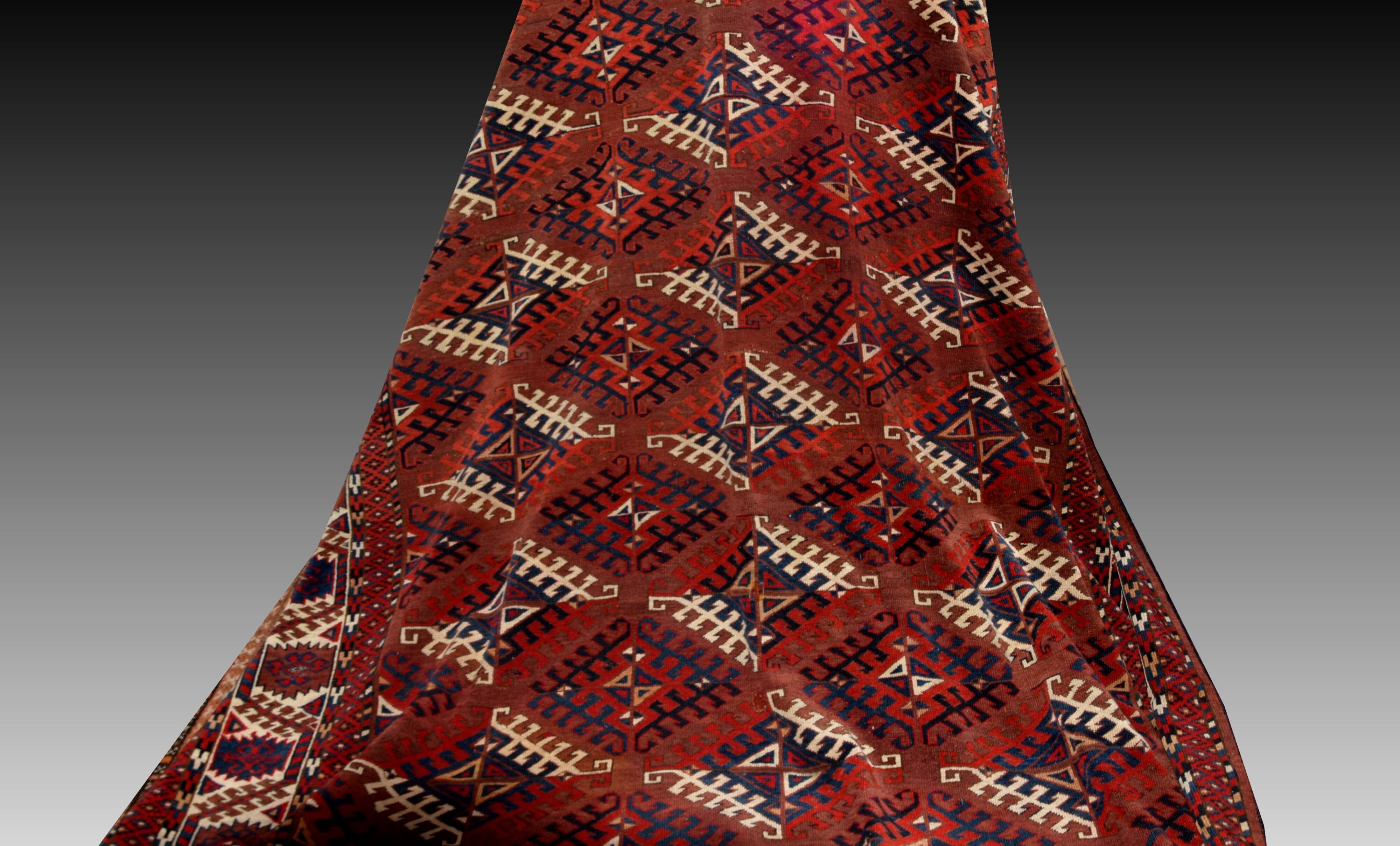 Bukhara Yomud carpet: 3.45 x 2.08 metres - ancient Turkmen