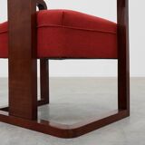 Art Deco red Reupholstered Chair, Belgium ca. 1920