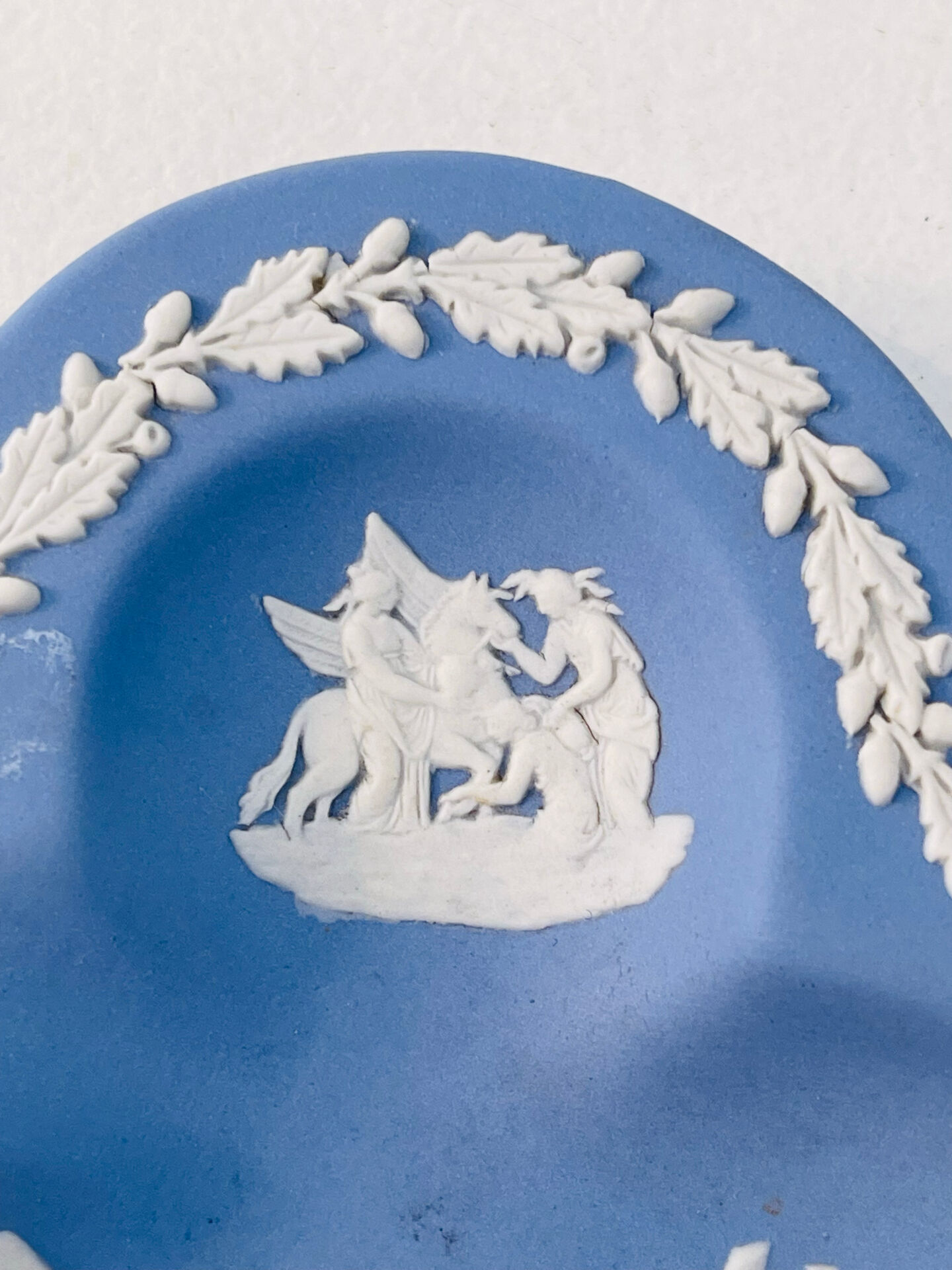 Small Wedgwood blue jasperware trinket dish – England