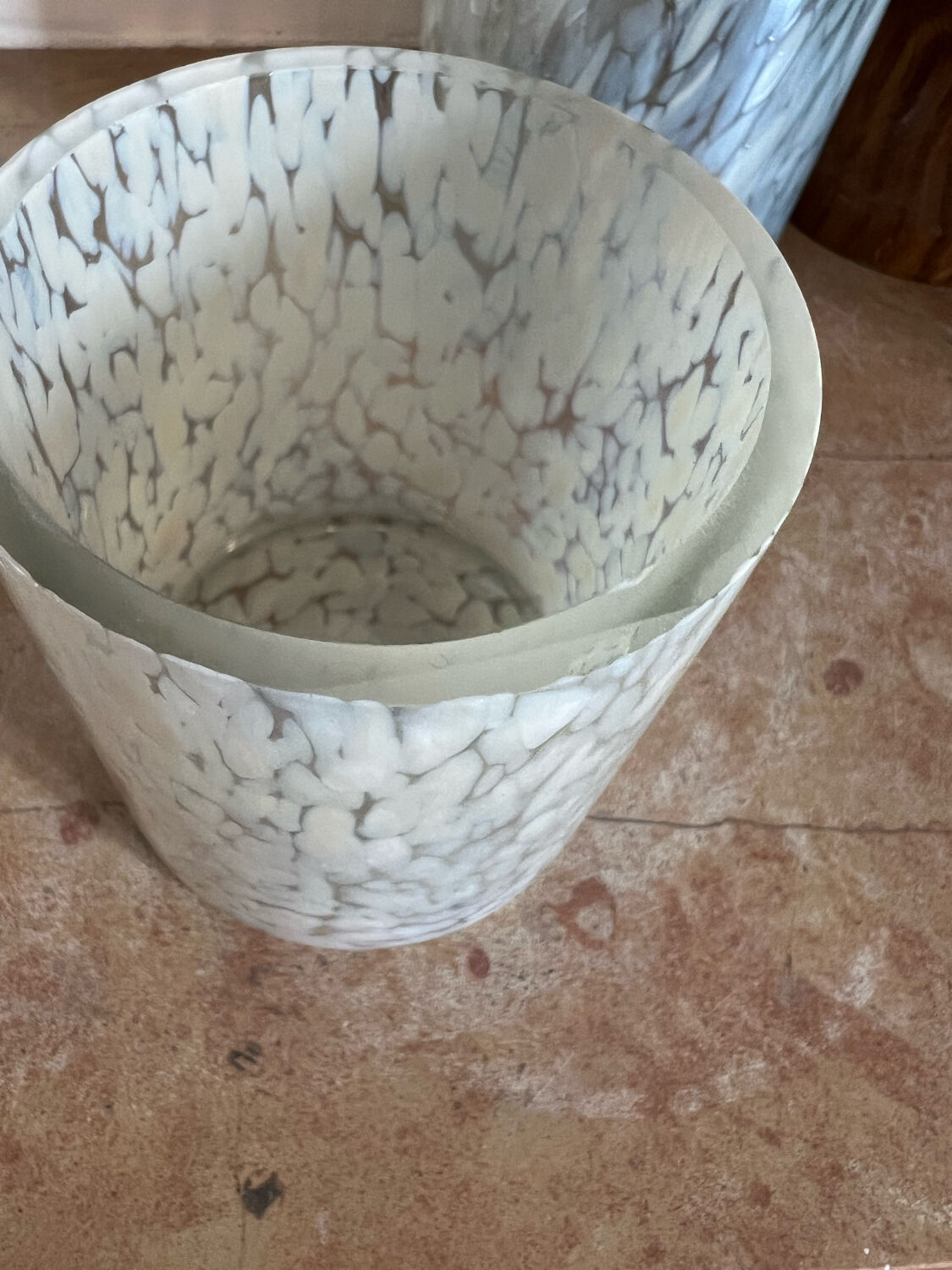 Set of two designer glass candle holders