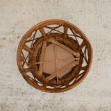 Vintage peacock stool in rattan