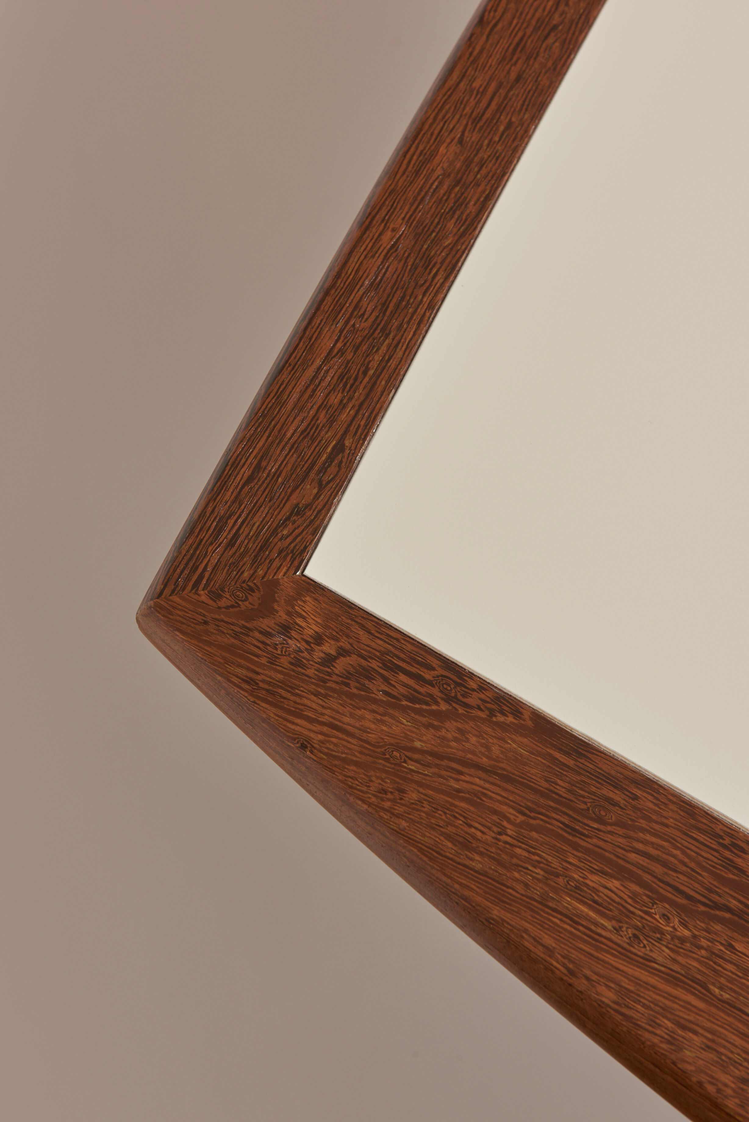 Brutalist conference table made of wood and steel