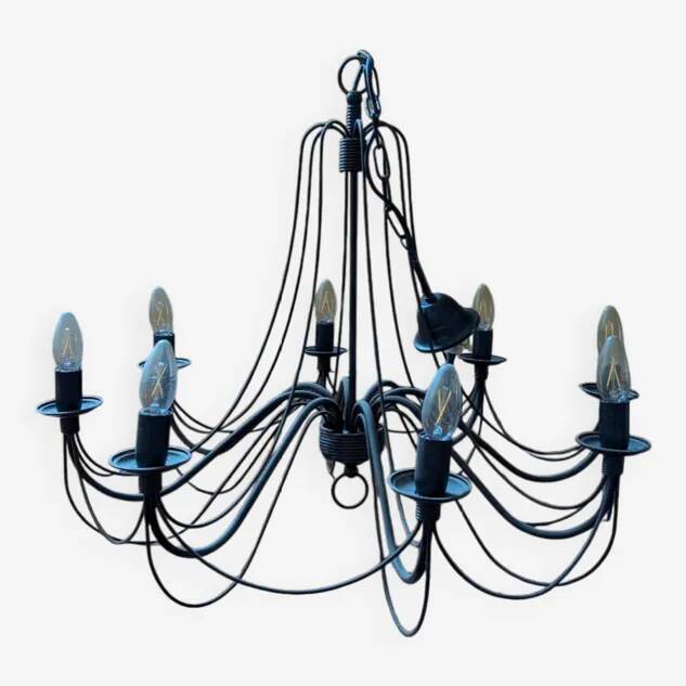 Lustre with 8 wrought iron branches