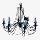 Lustre with 8 wrought iron branches