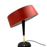 Oscar Torlasco, Mid-Century red table lamp, Lumi, Italy 1954