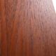 Rare set of three teak nesting tables with cane magazine rack / side tables / mid-century Danish modern design / 1950s / 1960s