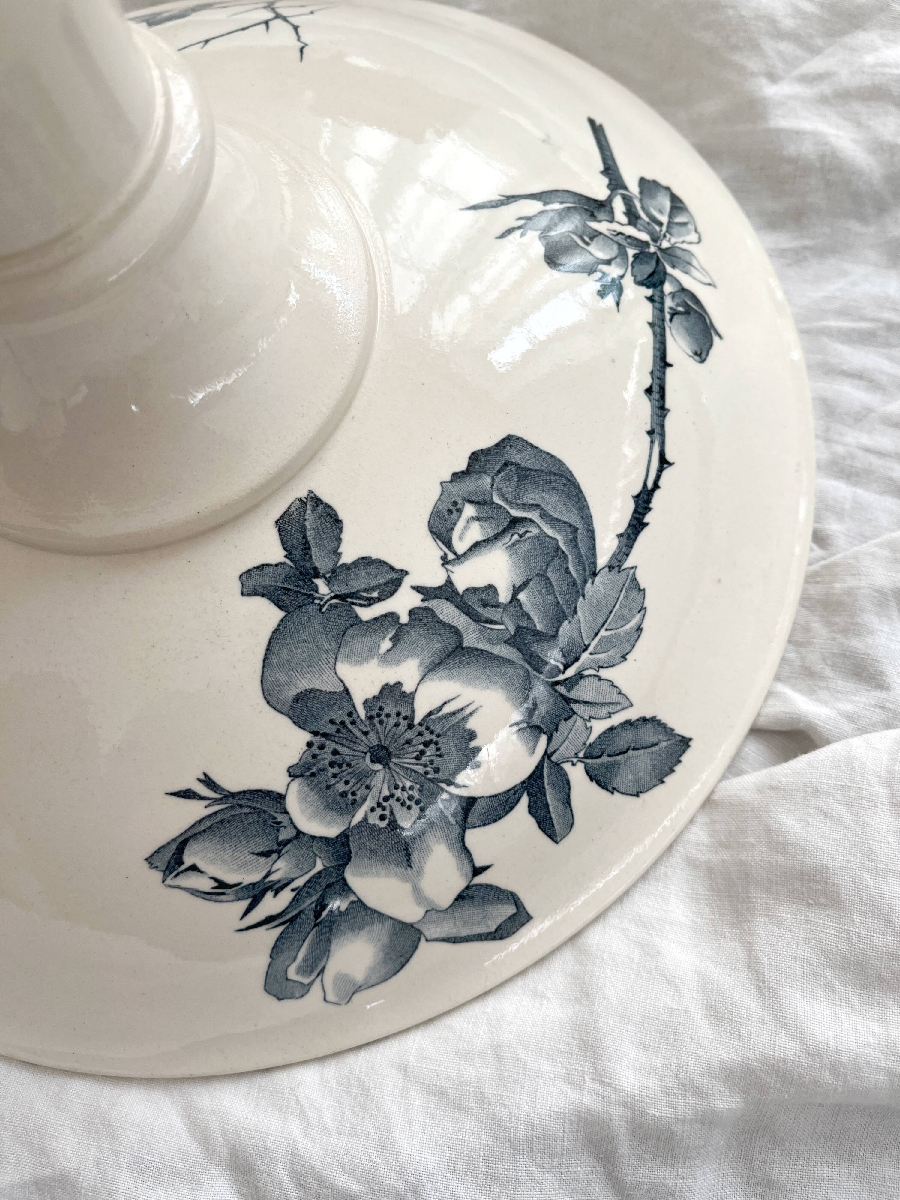 Earthenware compote "Oxford" Choisy le Roi