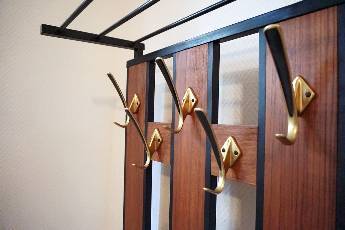 Coat rack with mirror and chest vintage