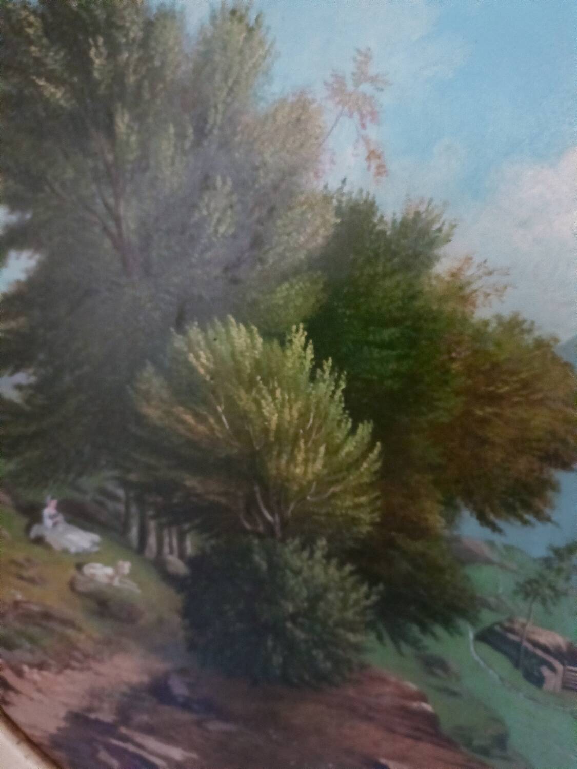 Oil on panel, signed Lataste, 19th century. Mountain