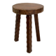 Tripod brutalist solid wood foot stool