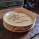 Flat stoneware plates with floral decoration – France – 1970s