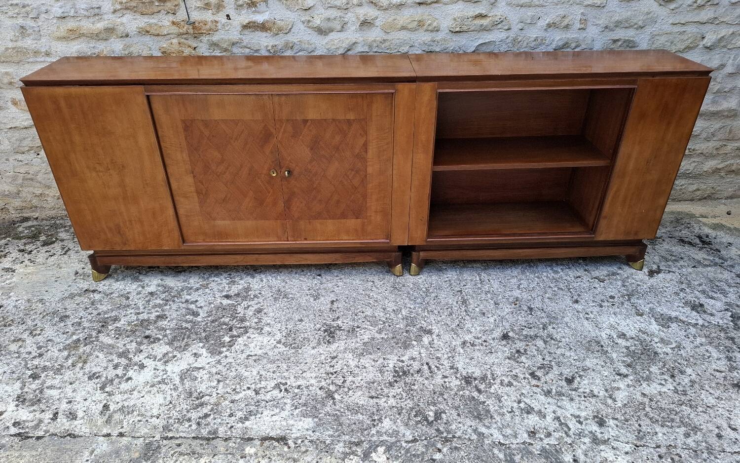 Mahogany glass sideboard, 1950