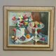 Original Swedish Oil on Canvas – "Flowers and Fruit by Ellis Wallin"