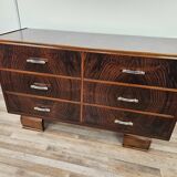 Commode Art Déco des années 40 à six tiroirs