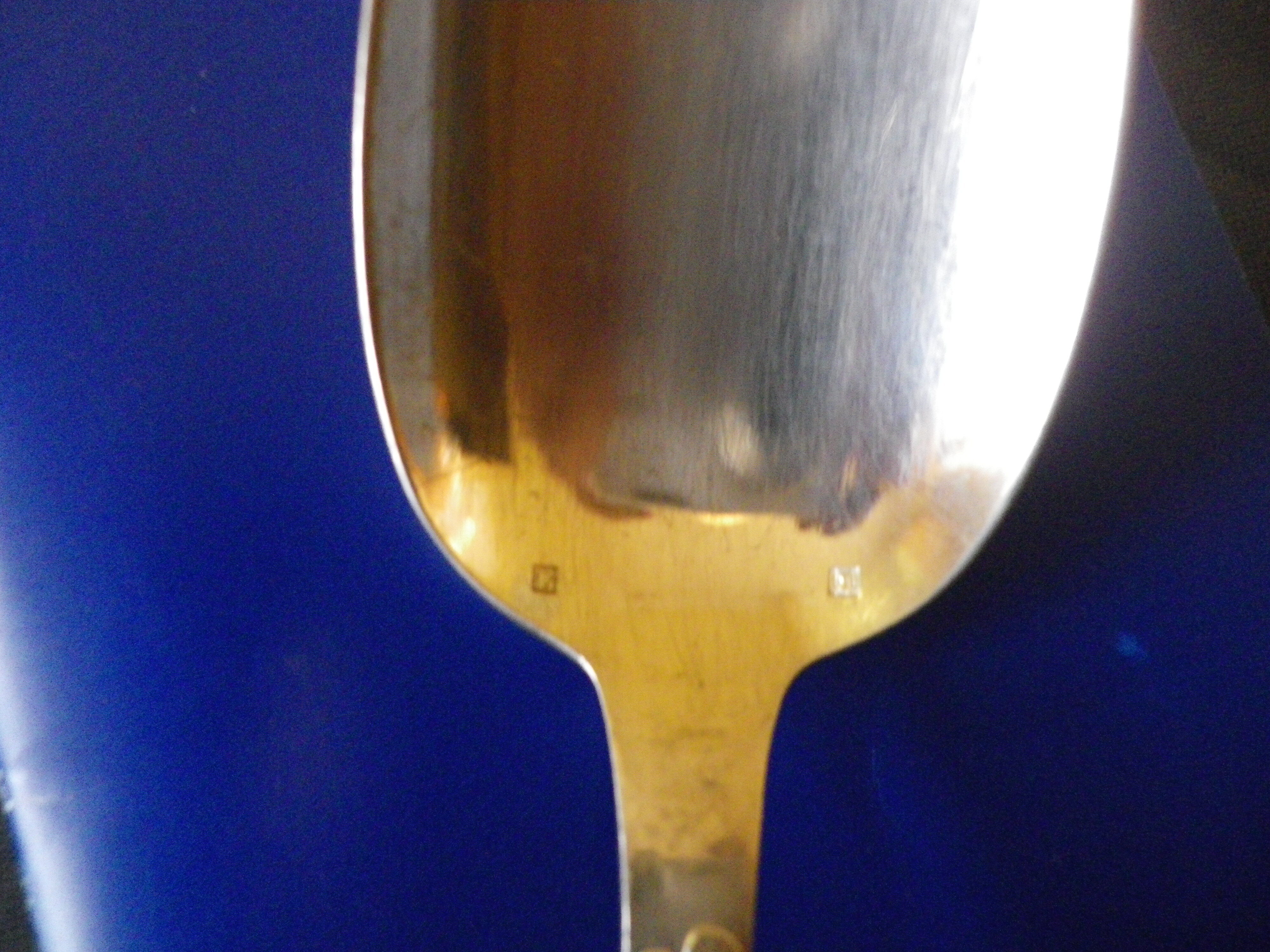 5 tablespoons in silver, 2 punches, fine decorations in relief