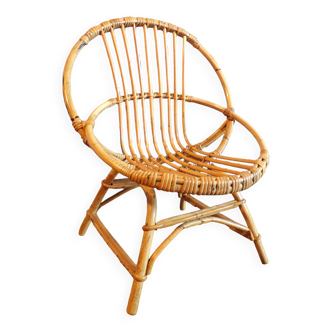 Children's rattan basket chair