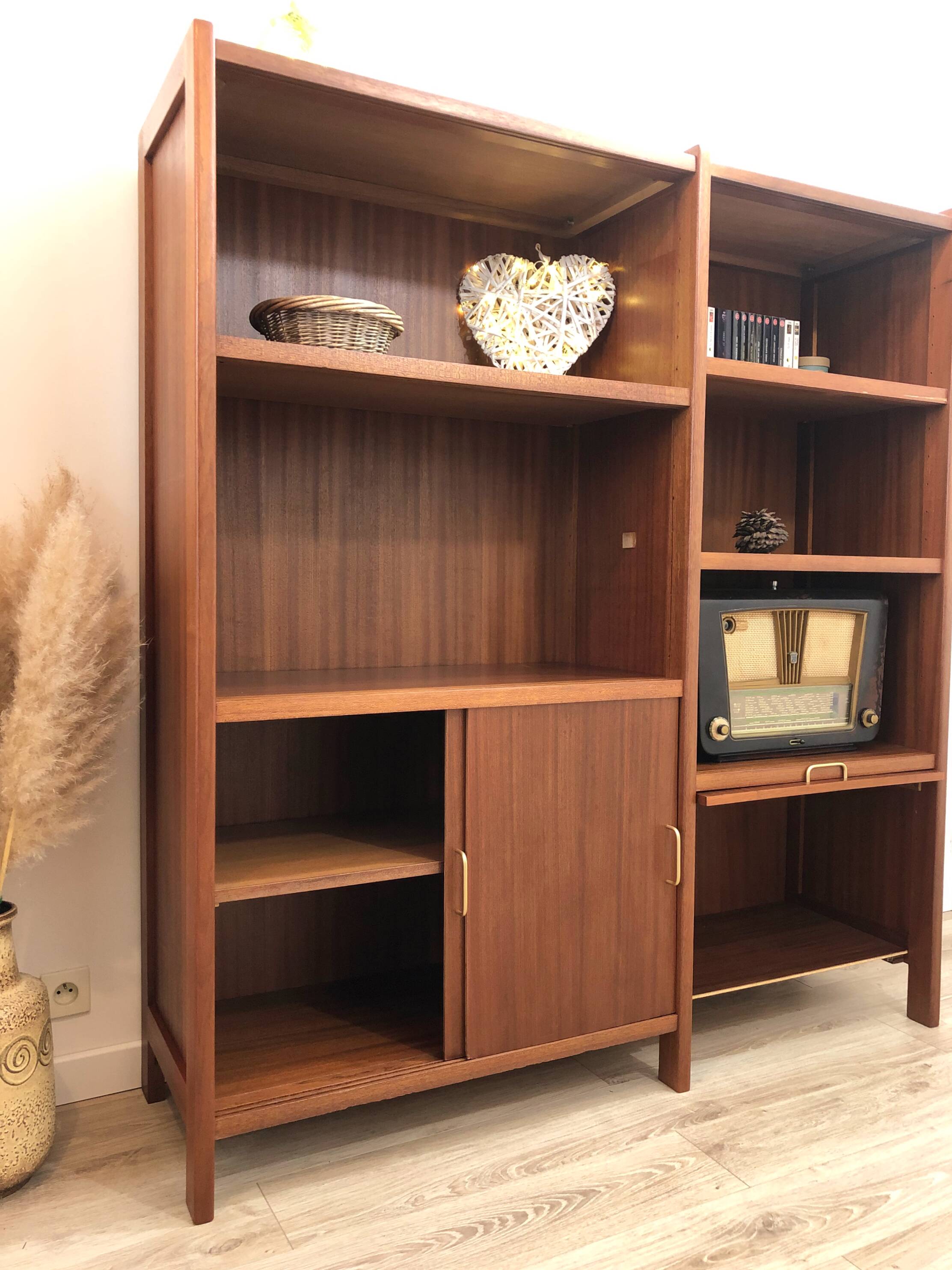 1970s teak bookcase