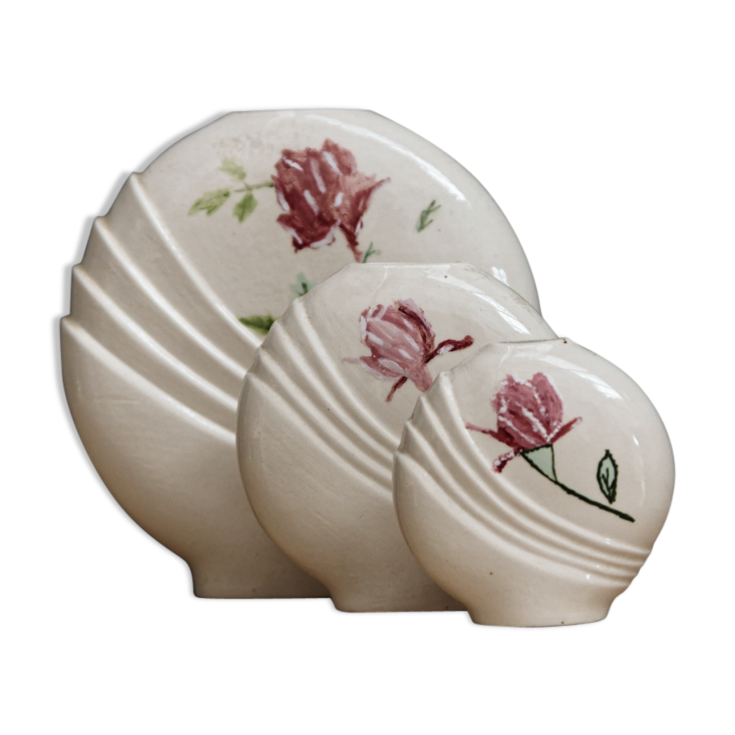 Series of 3 art deco vases