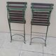 Pair folding garden chairs bistrot 1900 old