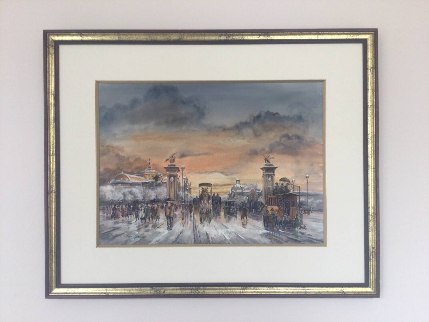 Léon godinnet, 1925-1989. the alexandre iii bridge. gouache and watercolour.