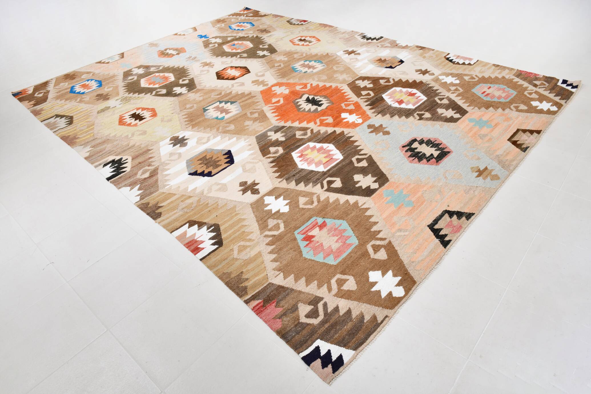 Large Multicolor Vintage Kilim Rug, 296x393Cm