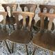 Lot of 6 chairs vintage bistro compass feet