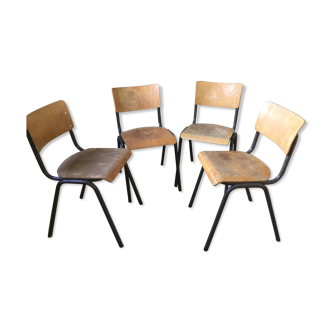 Set of 4 school chairs