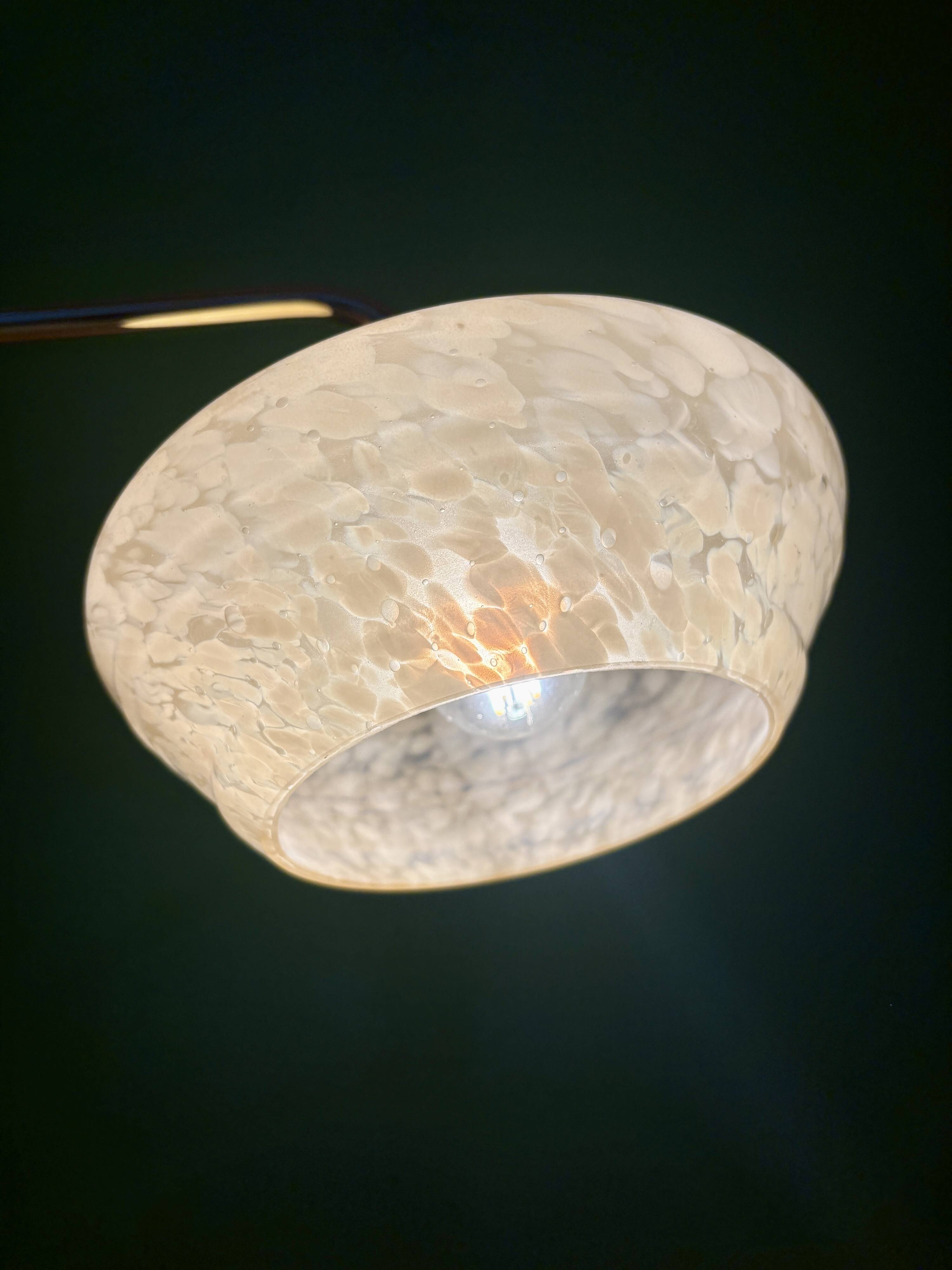 Vintage angled wall lamp with yellow clichy glass shade