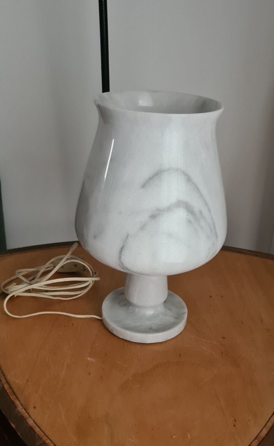 Vintage Carrara marble lamp