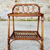 Bamboo and rattan side table, Italy, circa 1960s