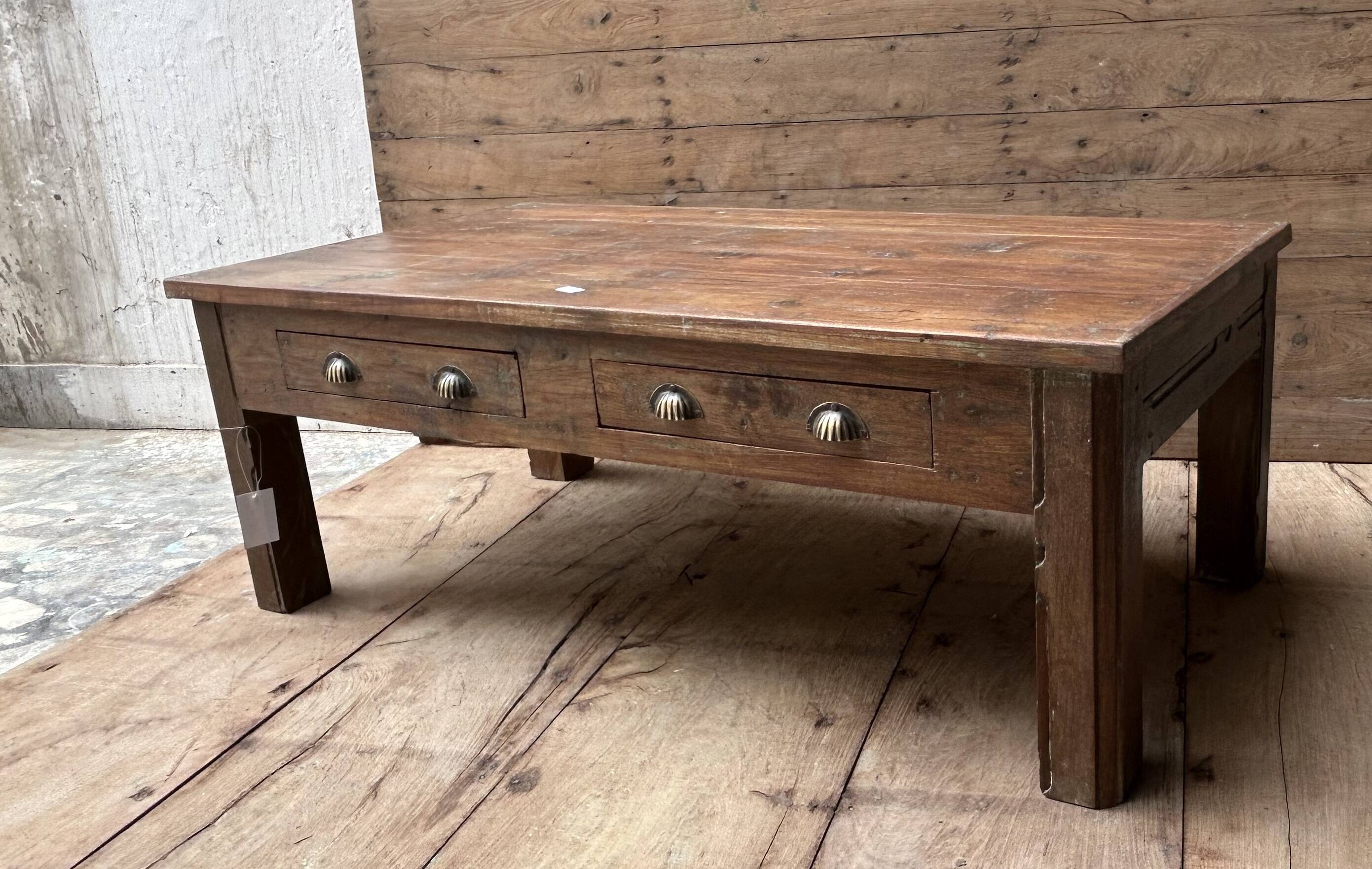Burmese teak coffee table
