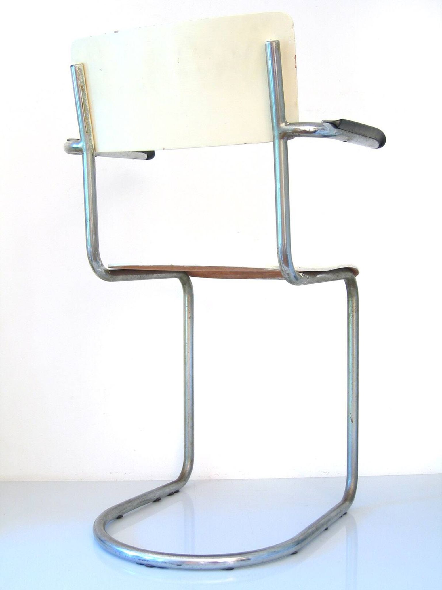 Gispen Vintage Tubular Chair – 1930s Dutch Design – White Retro Industrial