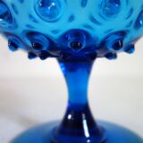 Vase verre d’Empoli bleu cobalt vintage