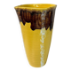 Antique vintage yellow ceramic vase