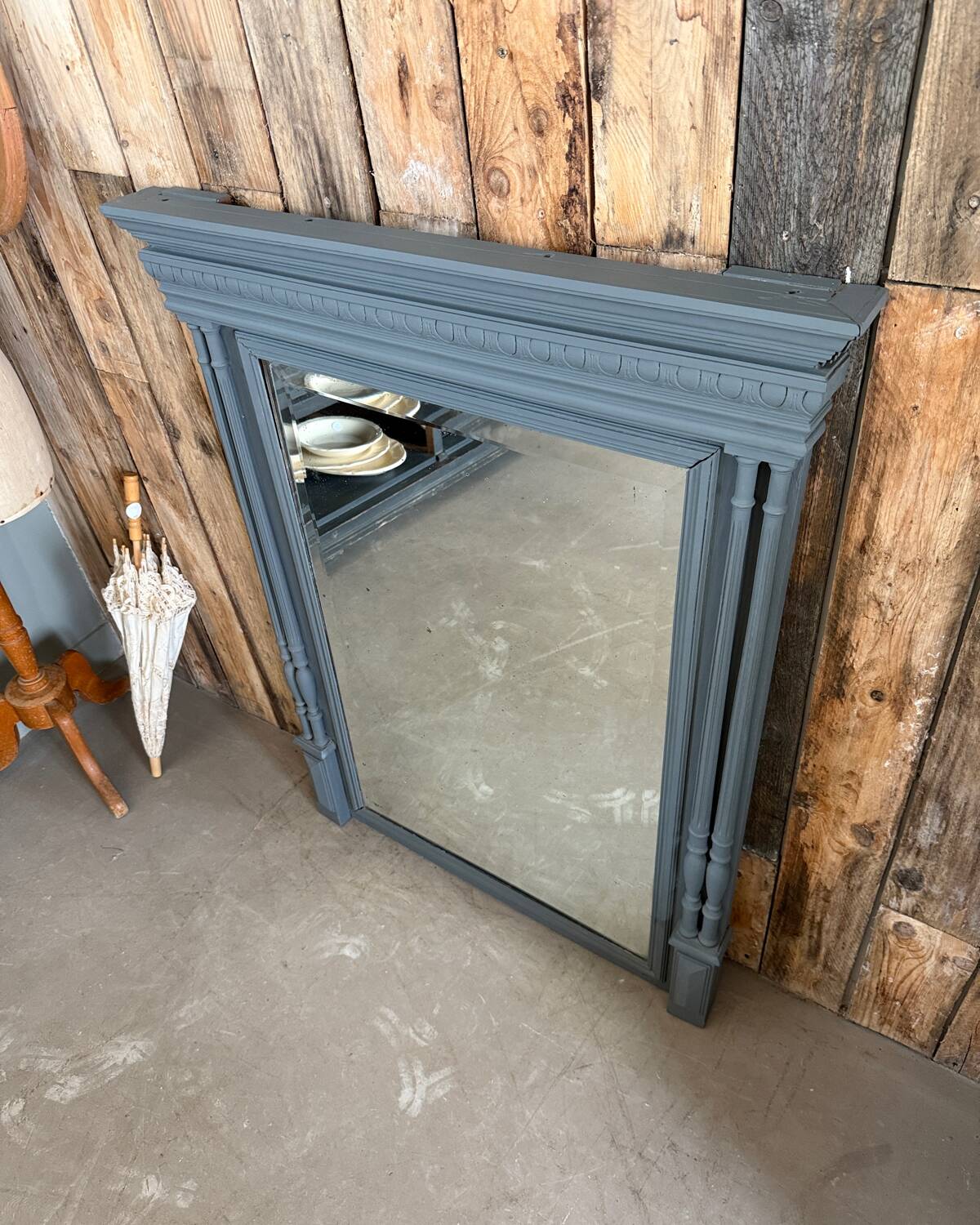 Henri II overmantel mirror (renovated)