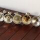 Set of 5 silver metal candle holders