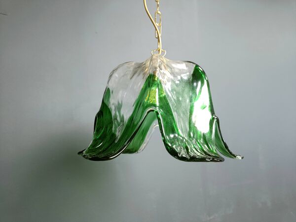 Suspension vintage en verre de Murano, pour Mazzega, années 1960