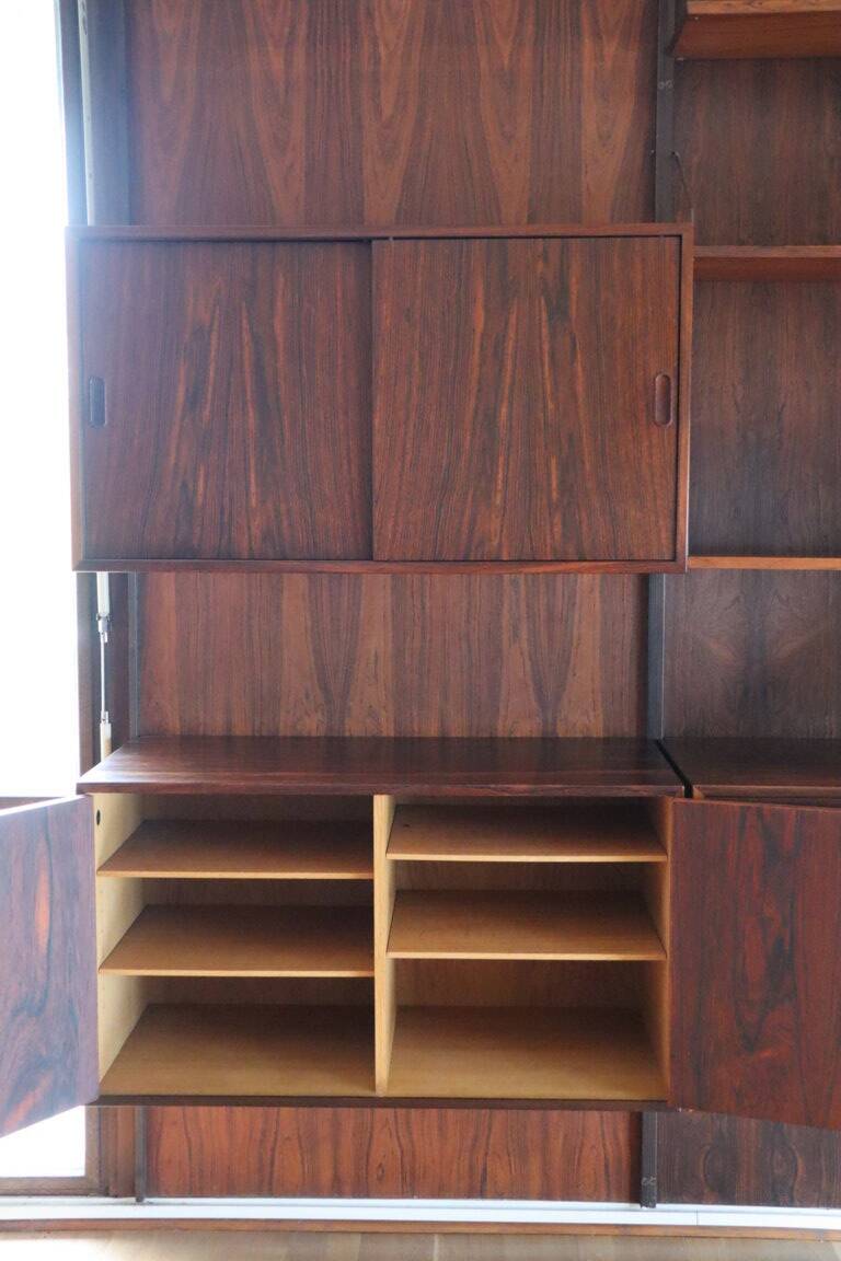 Danish wall bookcase by Thygesen and Sorensen in rosewood, 1960