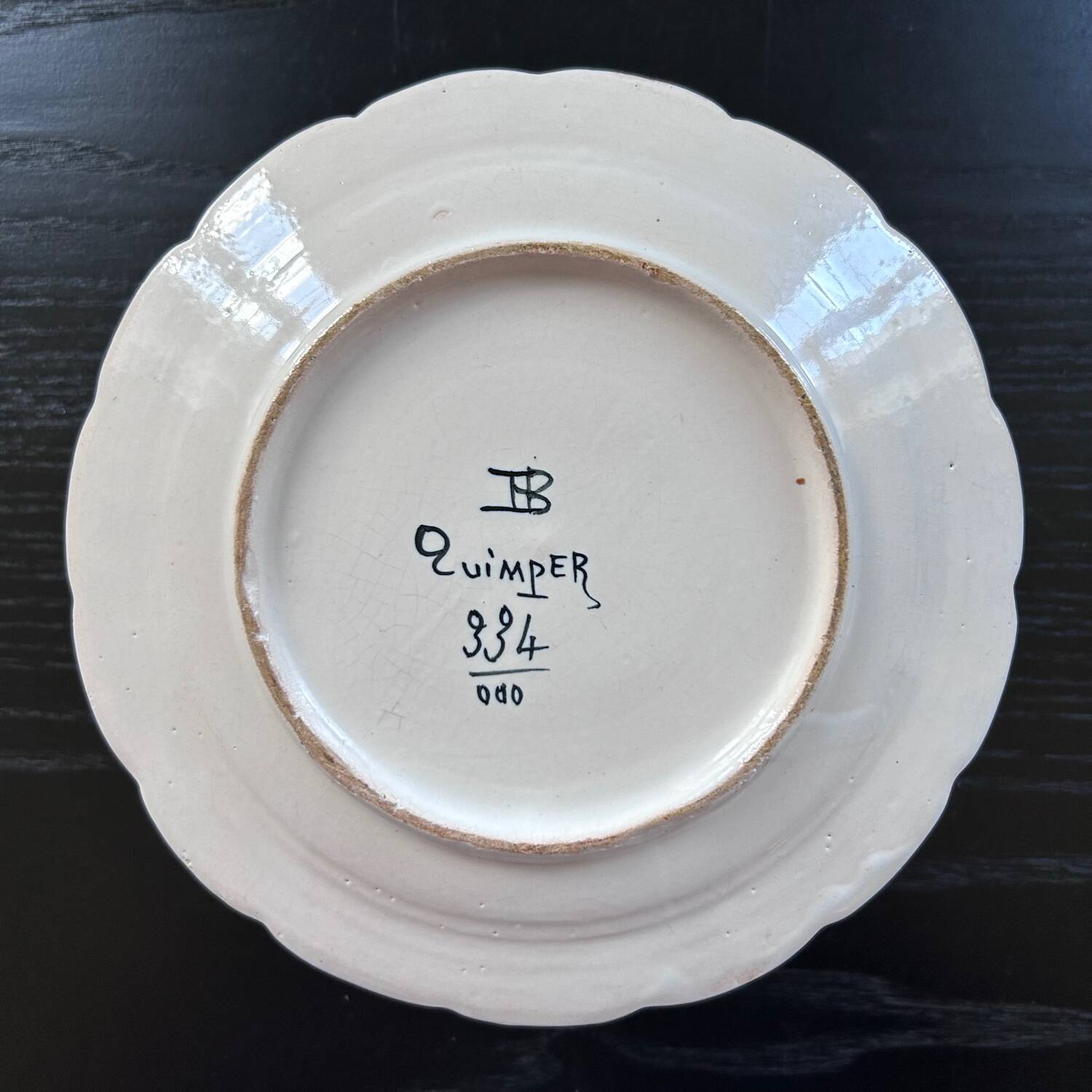 Butter dish signed HB Quimper