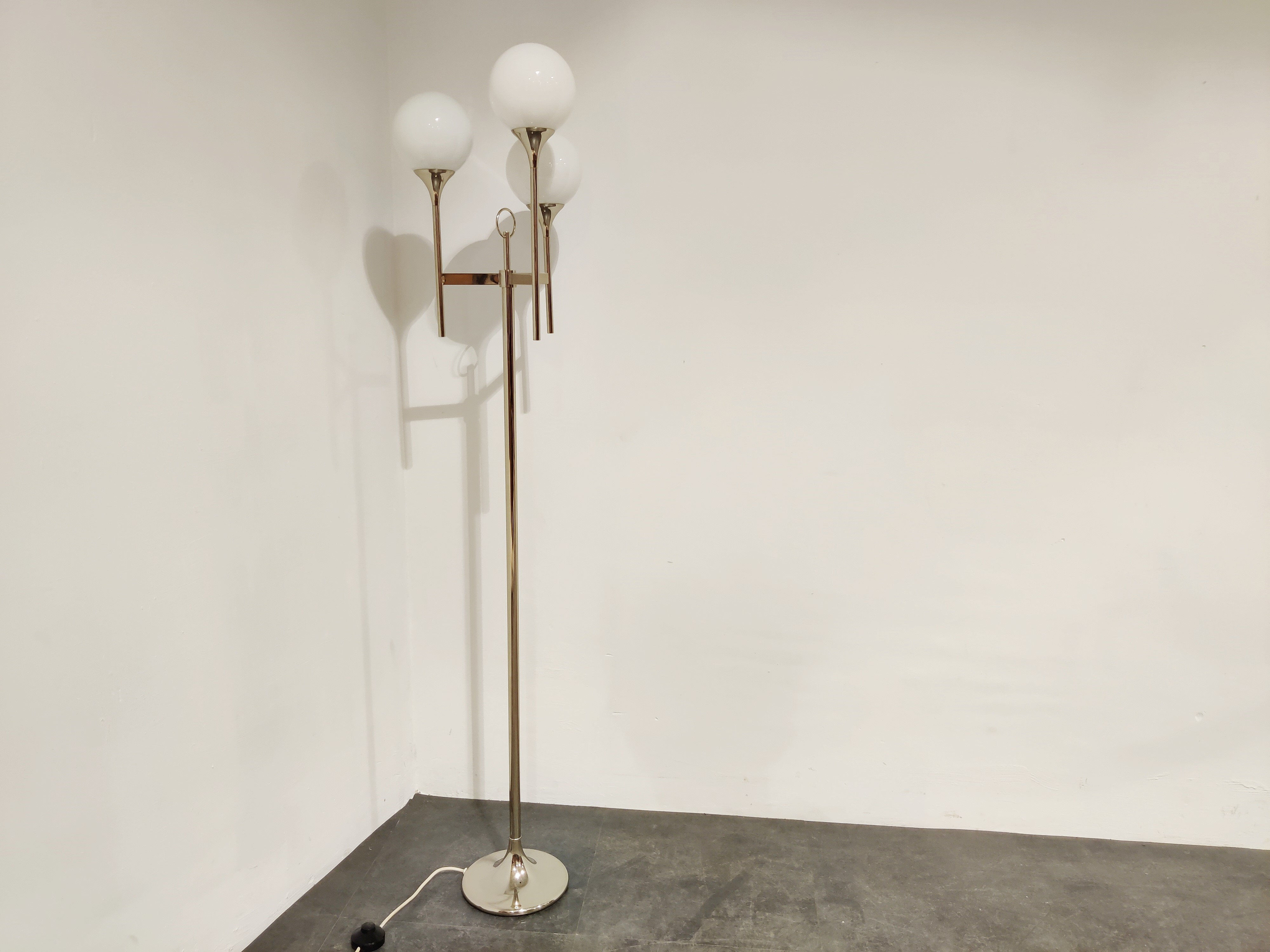 Vintage chrome Sciolari floor lamp, 1970s, Italy