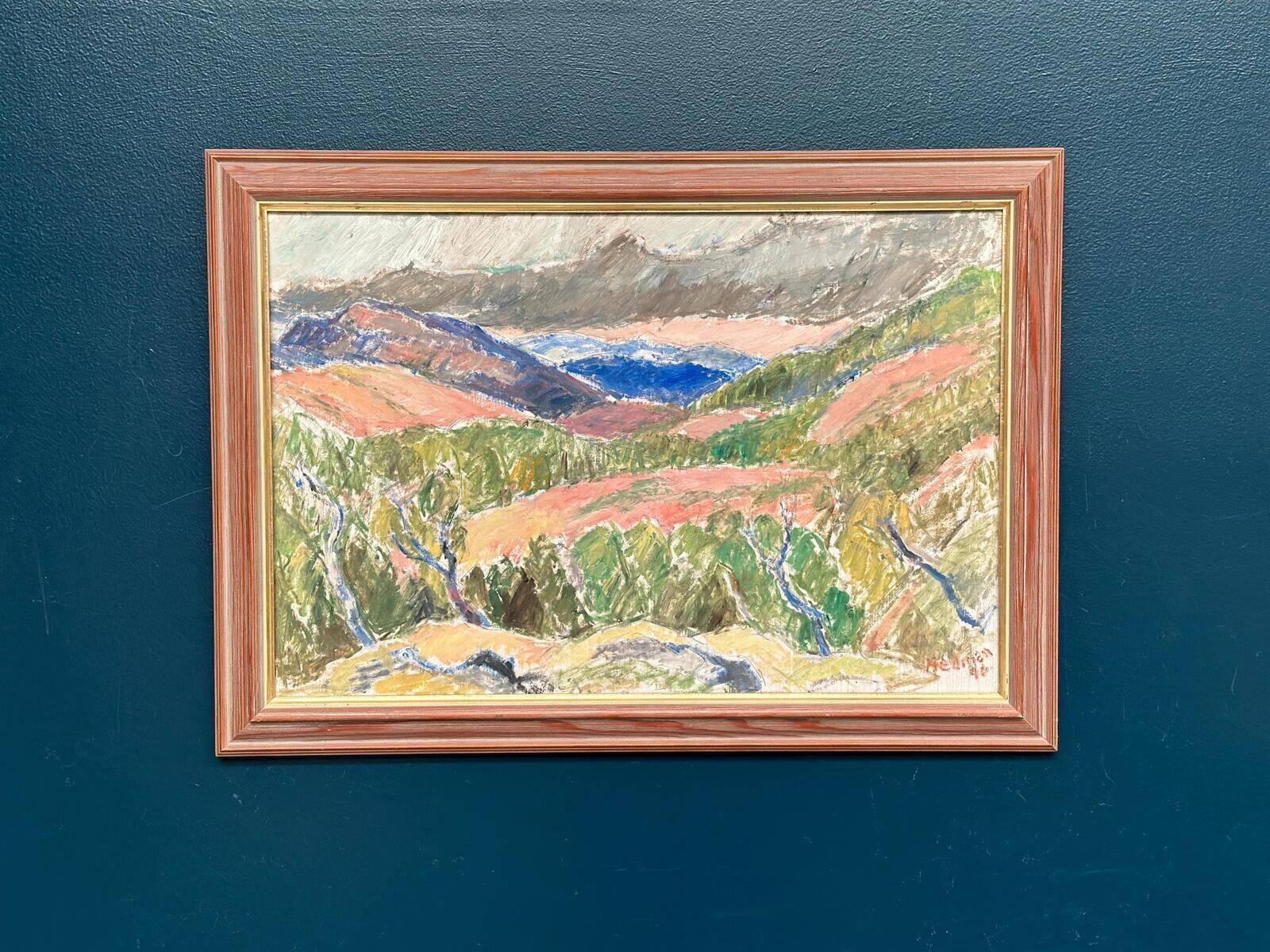 Huile sur panneau originale – Jämtland par John Hedman – Datée de 1946